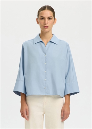 Ester oversize 3/4 sjkjorte Cashmere Blue Selected Femme